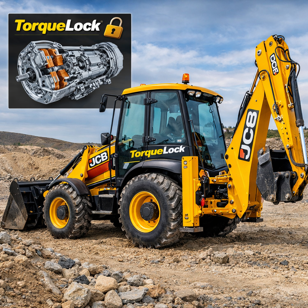 Система TorqueLock на экскаваторе-погрузчике JCB